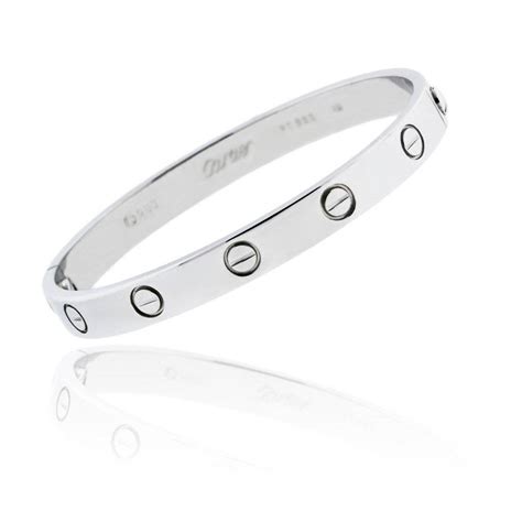 love bracelet cartier silver|cartier love bracelet no screw.